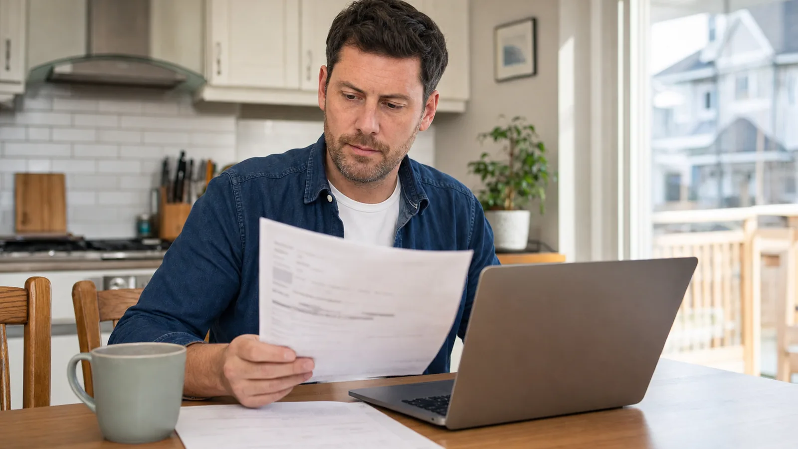 Person in Canada reviewing a ,000 expense before an online loan application