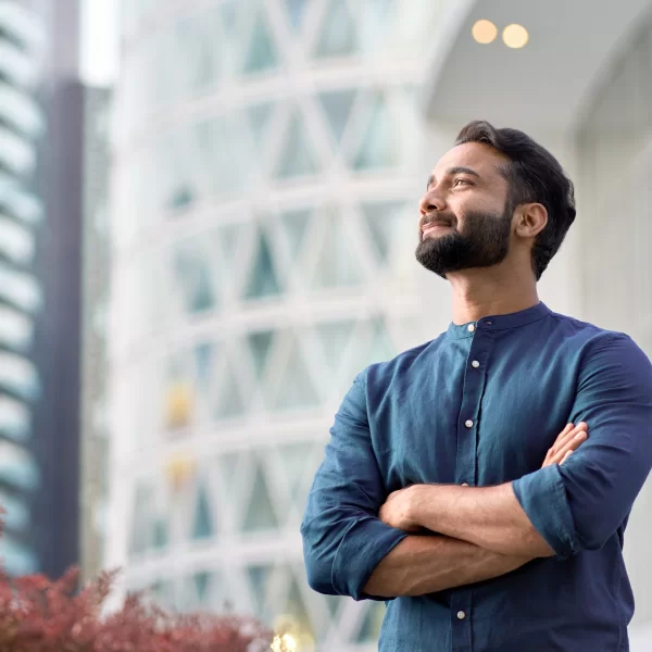 Man looking at the sky