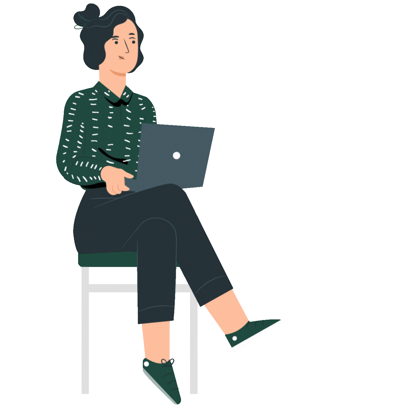 A woman with a laptop